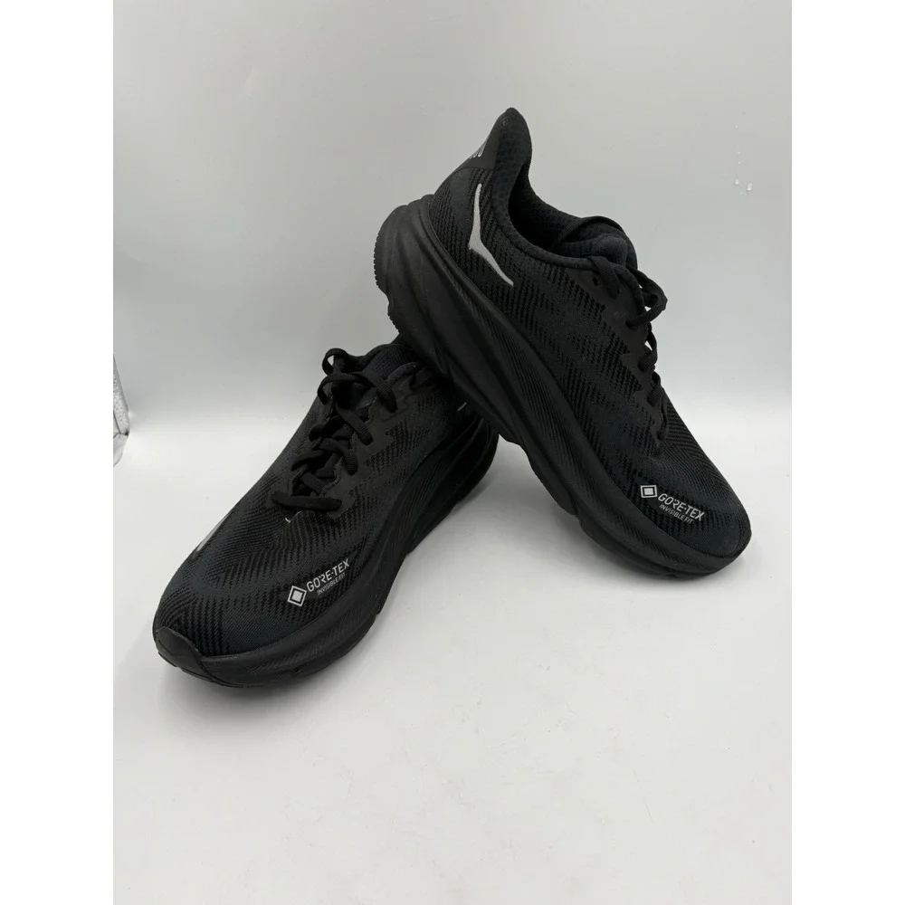 Hoka Clifton 9 GTX Mens Running Shoes Black GORE-TEX Sneakers Size 9